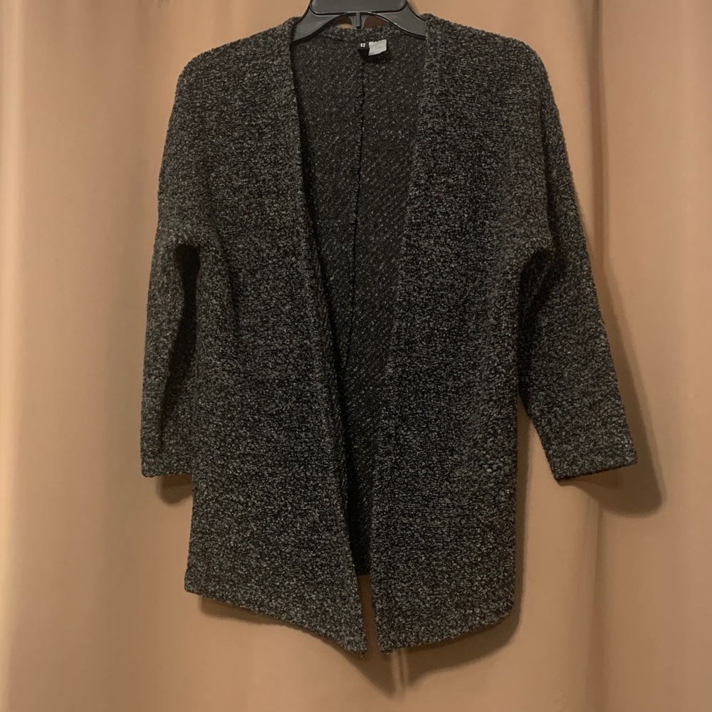 Divided Heather Gray Open Cardigan
